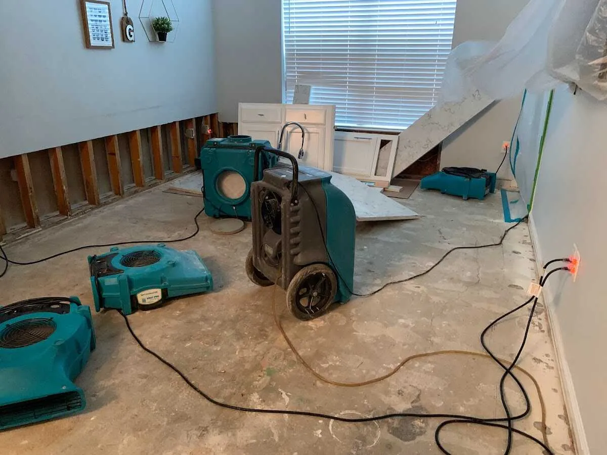 Dehumidifier in flood-cut room for Water Extraction & Removal in Garrett